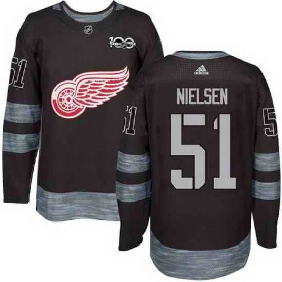 Red Wings #51 Frans Nielsen Black 1917 2017 100th Anniversary Stitched NHL Jersey